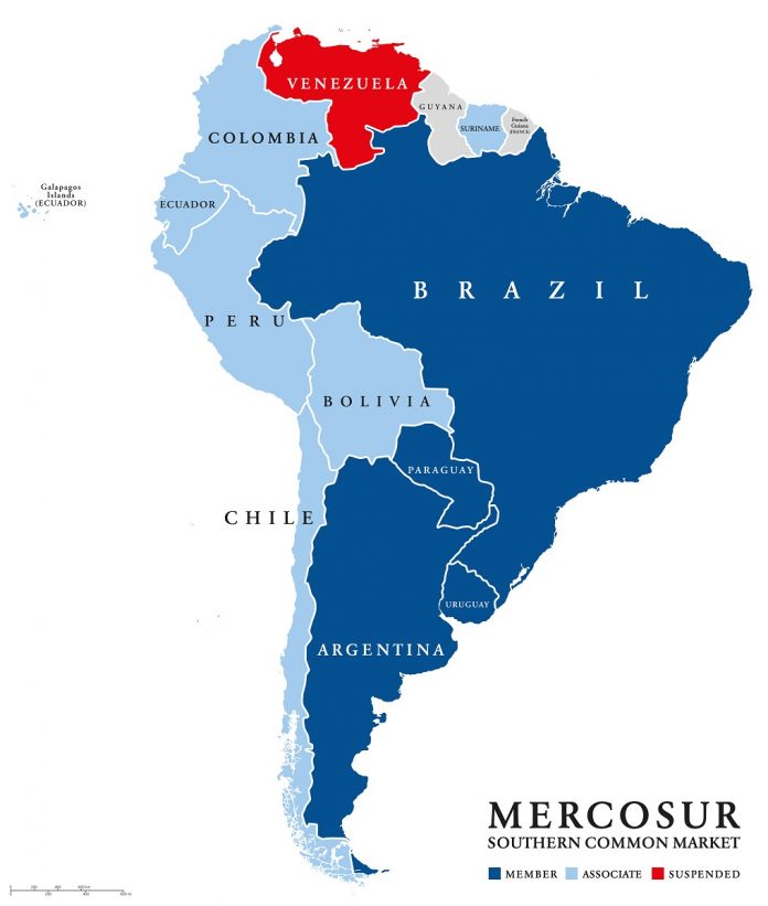Mercosur harta depositphotos